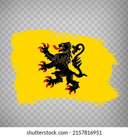 Flag of Nord-Pas-de-Calais brush strokes. Flag Region Nord-Pas-de-Calais of France on transparent background for your web site design, app, UI. French Republic.  EPS10.