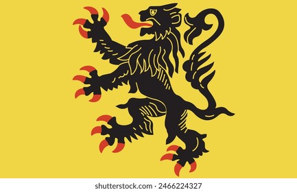 Flag of Nord-Pas-de-Calais province. Vector illustration