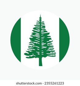 Flag of Norfolk Island. Button flag icon. Standard color. Circle icon flag. Computer illustration. Digital illustration. Vector illustration.