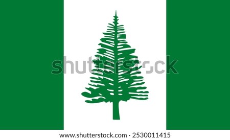 The flag of Norfolk Island. Flag icon. Standard color. Vector illustration.