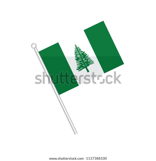 Flag Norfolk Island Flag Island Flag Stock Vector Royalty Free