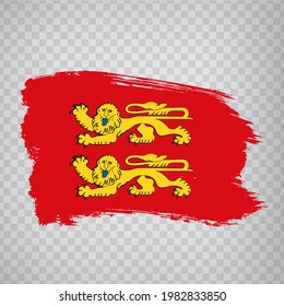 Flag of Normandy brush strokes. Flag Region Normandy of France on transparent background for your web site design, app, UI. French Republic.  EPS10.