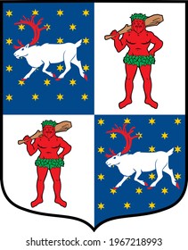 Flag of the Norrbotten, Sweden vector illustration