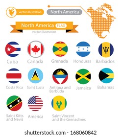 Flag of North America. vector Illustration.