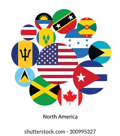 Flag of North America. vector Illustration.