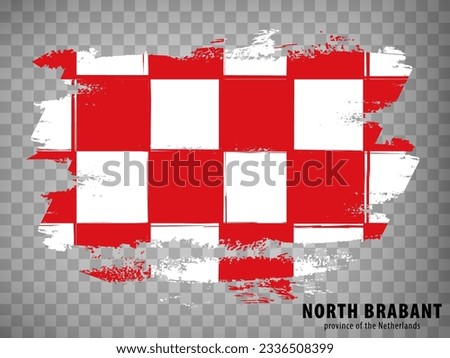 Flag of  North Brabant brush strokes. Flag of Province  North Brabant on transparent background for your web site design, logo, app, UI. Netherlands. EPS10.