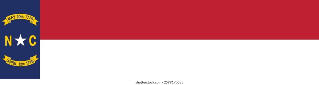Flag of North Carolina. North Carolina flag long banner digital vector illustration