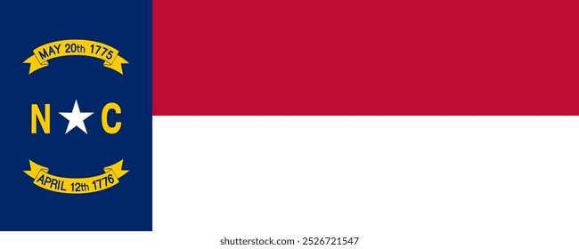 Flag of North Carolina, long version, Vector Images
