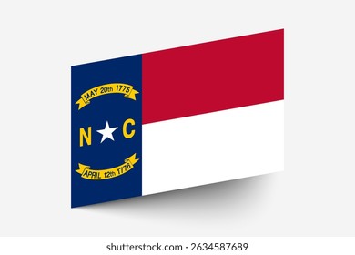 Flag of North Carolina. North Carolina flag official colors tilted icon digital vector illustration design.