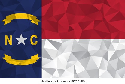 Flag North Carolina United States Polygonal Stock Vector (Royalty Free ...