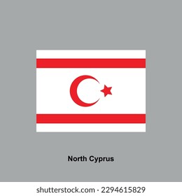 flag of North Cyprus isolated vector illustration