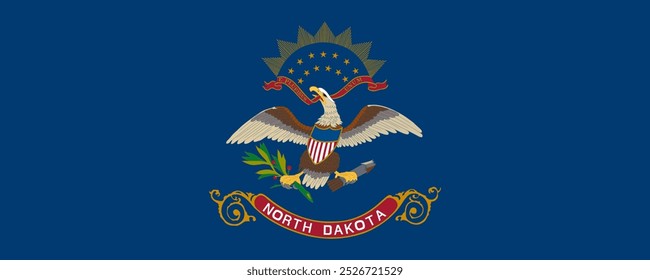 Flag of North Dakota, long version, Vector Images