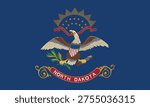 Flag of North Dakota, Official State Flag of North Dakota Vector Illustration