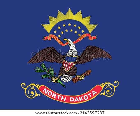 Flag of North Dakota. State of North Dakota USA. United States. United States of America US.