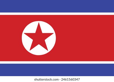 The flag of north korea. Flag icon. Standard color. Vector illustration.	
