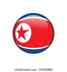 flag  North Korea Isolated on white background. Vector illustration