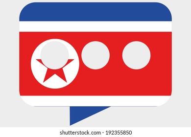 The flag of North Korea in a messaging bubble
