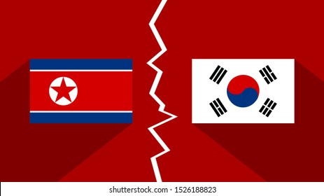 flag north korea and south korea