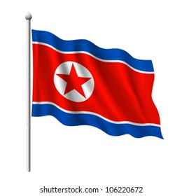 Flag of North Korea, vector illustration