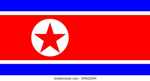 Flag of North Korea. Vector illustration.