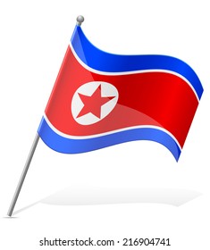 flag of North Korea vector illustration isolated on white background