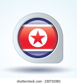 Flag of North korea, vector illustration