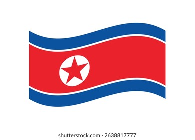 Flag of North Korea. North Korea wavy flag digital vector illustration. Fluttering flag.