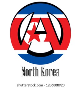 Flag of North Korea of the world in the form of a sign of anarchy, which stands for freedom and equality of people.