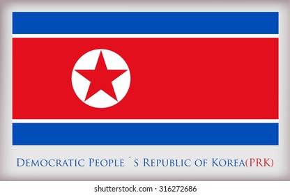 Flag of North Korea.Vector illustration.