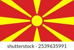 Flag of North Macedonia, 16:9 Format, North Macedonia Flag, Vector Images