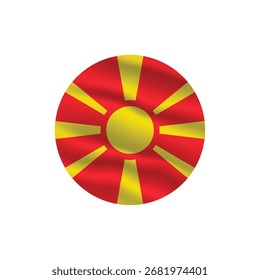 Bandeira da Macedônia do Norte em Círculo