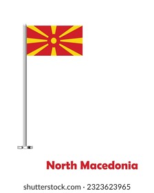 Flag of  North Macedonia, Table Flag of North Macedonia, Vector Illustration.