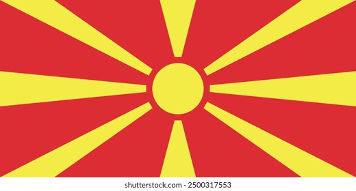 La bandera de Macedonia del Norte, diseño de Vector