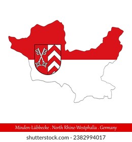 Minden-Lübbecke Flag - North Rhine-Westphalia,Germany (EPS)