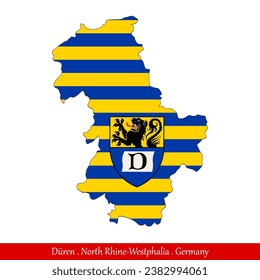 Düren Flag - North Rhine-Westphalia,Germany (EPS)