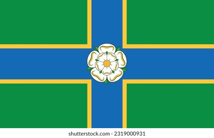 Bandera del North Riding del condado ceremonial de Yorkshire en Inglaterra. Ilustración del vector 