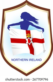 Flag of Northern Ireland with blazon - vector illustration.