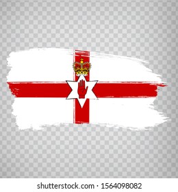 Flag Northern Ireland from brush strokes. Flag Northern Ireland on transparent background for your web site design, logo, app, UI.  UK. Stock vector.  EPS10.