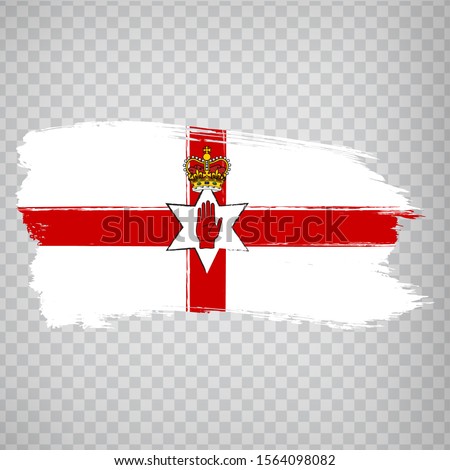 Flag Northern Ireland from brush strokes. Flag Northern Ireland on transparent background for your web site design, logo, app, UI.  UK. Stock vector.  EPS10.
