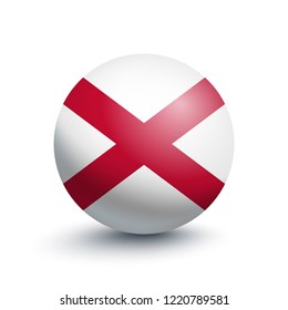Flag of Northern Ireland in the form of a ball isolated on white background. Vector illustration
