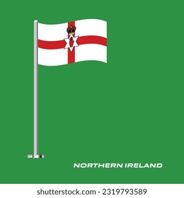 Flag of Northern Ireland, Table Flag of Northern Ireland, Vector Illustration, Wavy Table Flag of Northern Ireland.