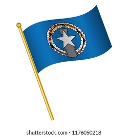 Flag of Northern Mariana Island,Northern Mariana Island  flag Golden waving isolated vector illustration eps10.