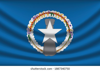 Flag of Northern Mariana Island,Northern Mariana Island flag Golden waving isolated vector illustration eps10.