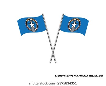 Flag of Northern Mariana Islands, Northern Mariana Islands cross flag design. Northern Mariana Islands cross flag isolated on white background. Vector Illustration of crossed Northern Mariana Islandsf