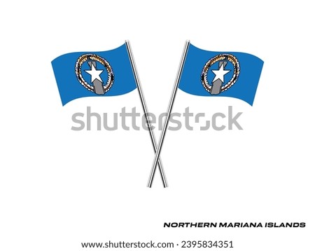 Flag of Northern Mariana Islands, Northern Mariana Islands cross flag design. Northern Mariana Islands cross flag isolated on white background. Vector Illustration of crossed Northern Mariana Islandsf