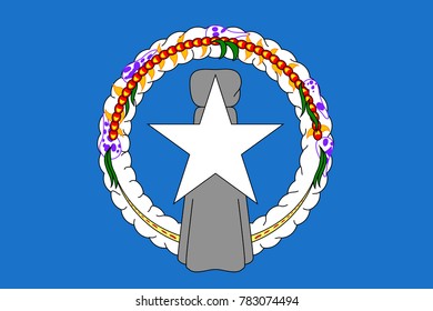 Flag Northern Mariana Islands flat style . The icon of national symbol. State sign in flat style on the entire page as vector illustration