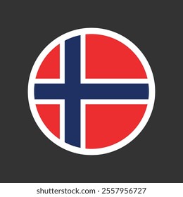 Flag of Norway badge emblem vector