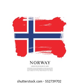 Flag of Norway, brush stroke background