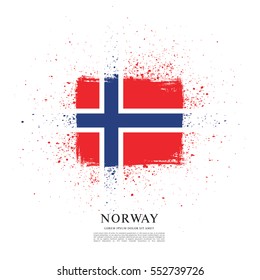 Flag of Norway, brush stroke background