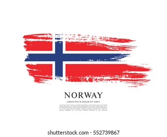 Flag of Norway, brush stroke background